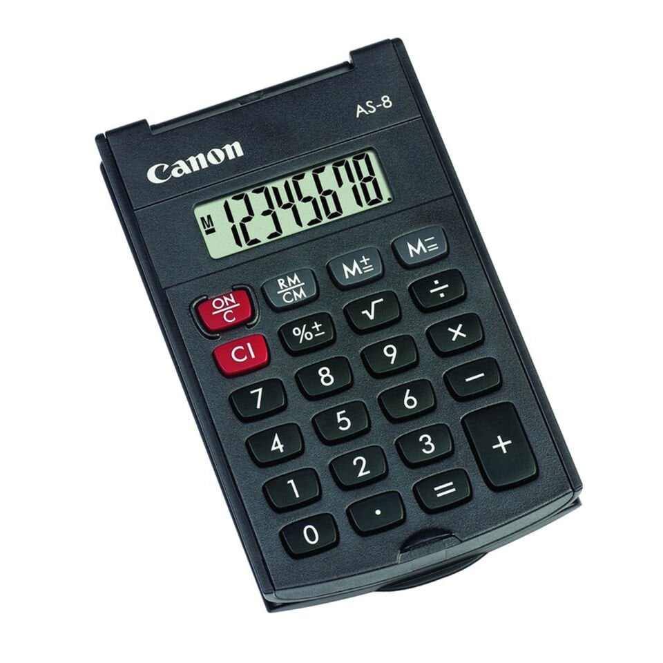 CANON AS-8 8 Hane Cep Tipi Hesap Makinesi Siyah
