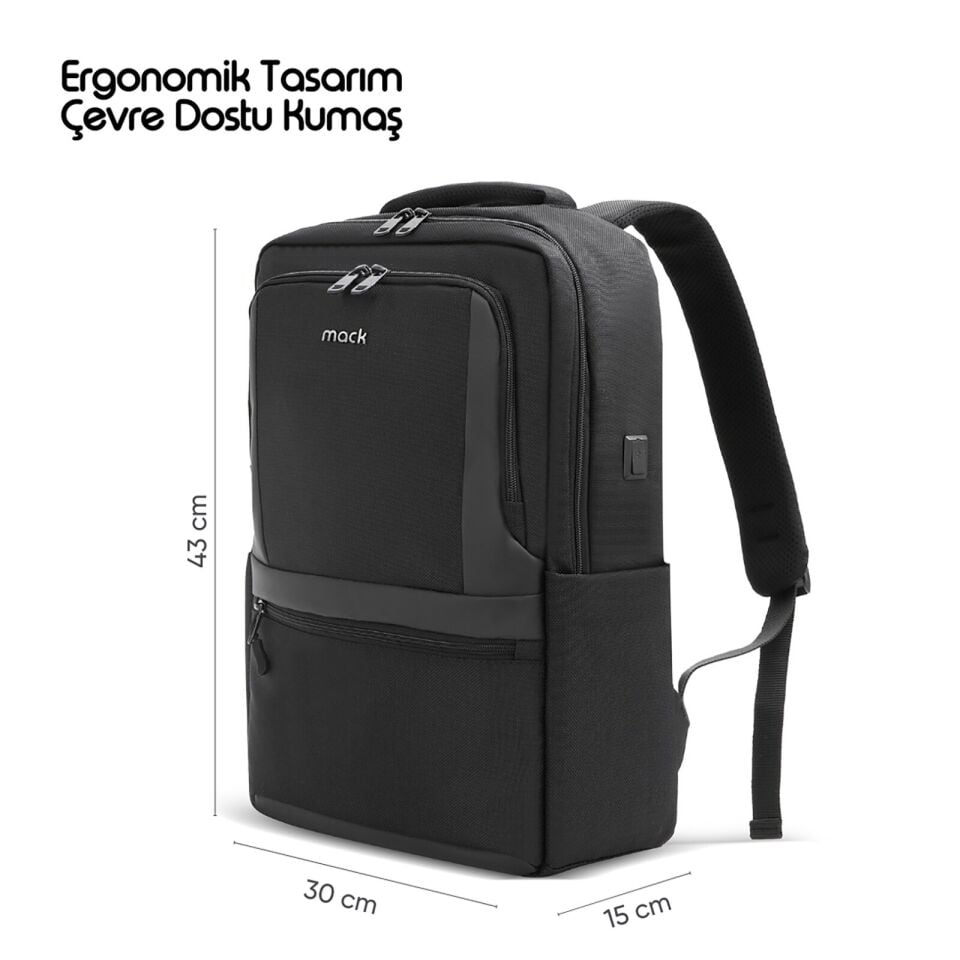 MACK MCE-1202 15.6 OFFICE Pro-1 Eco Notebook Sırt Çantası Siyah