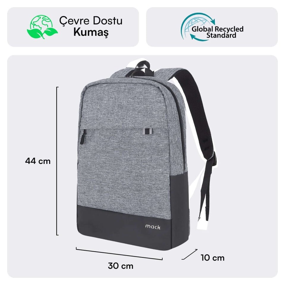 MACK MCE-1104 15.6 UNICITY Eco Notebook Sırt Çantası Gri