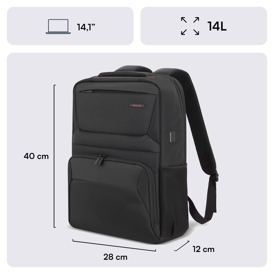 MACK MCC-804 14.1 Business X Notebook Sırt Çantası Siyah