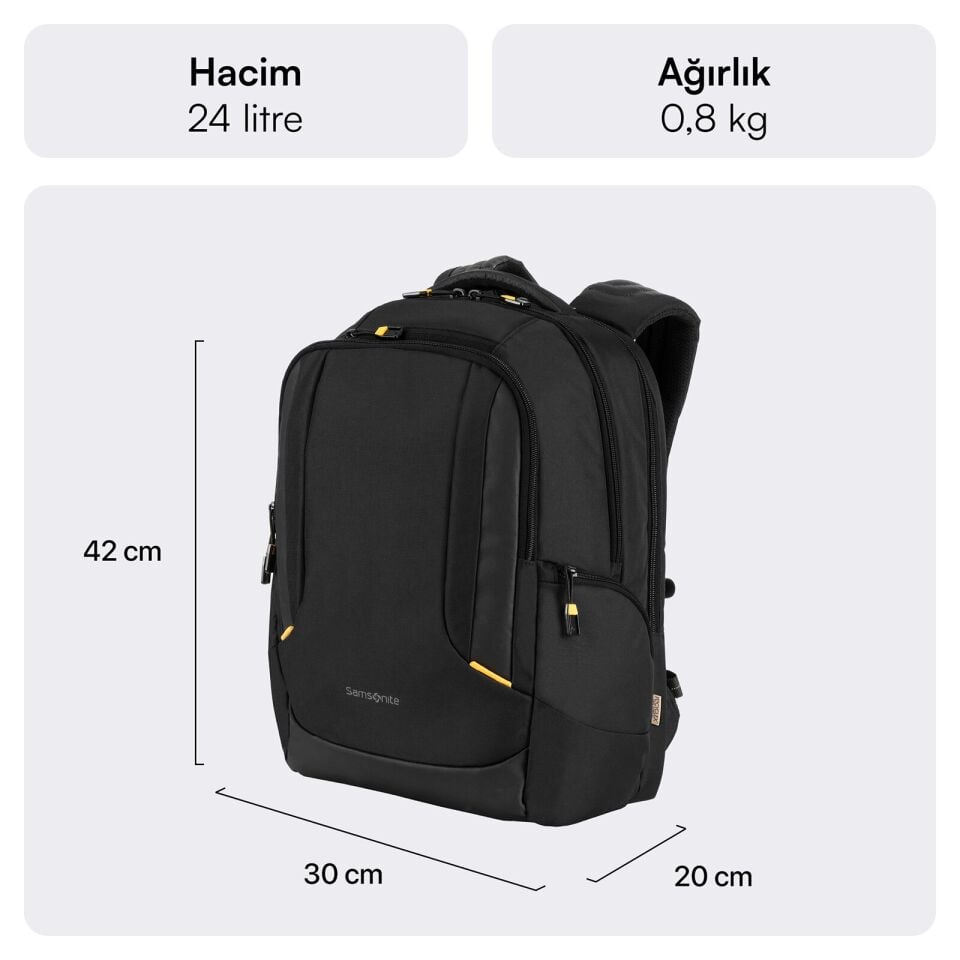 SAMSONITE GI1-09-003 15.6 Locus Eco Notebook Sırt Çantası Siyah