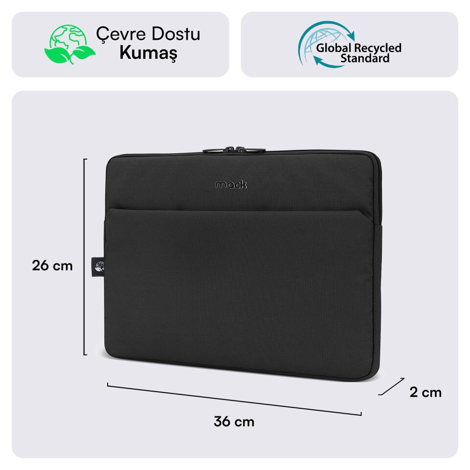 MACK MCE-1501 14.1 NOVA Eco Notebook Sleeve Siyah