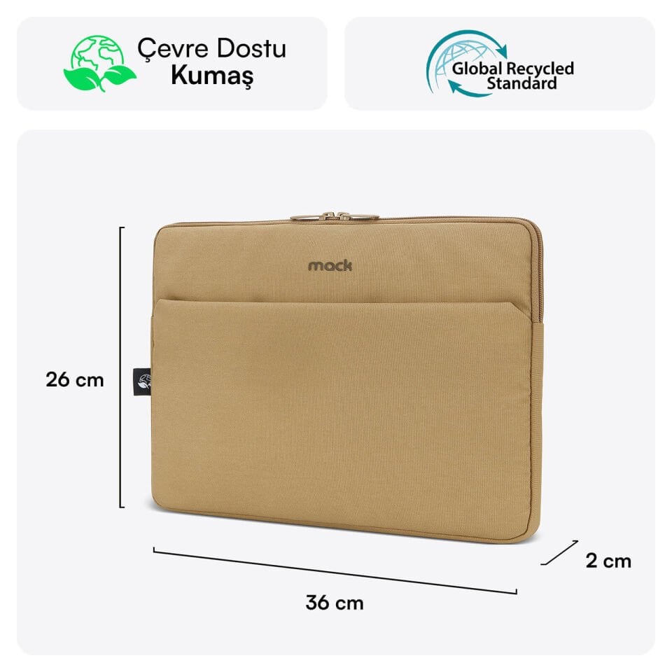 MACK MCE-1503 14.1 NOVA Eco Notebook Sleeve Camel