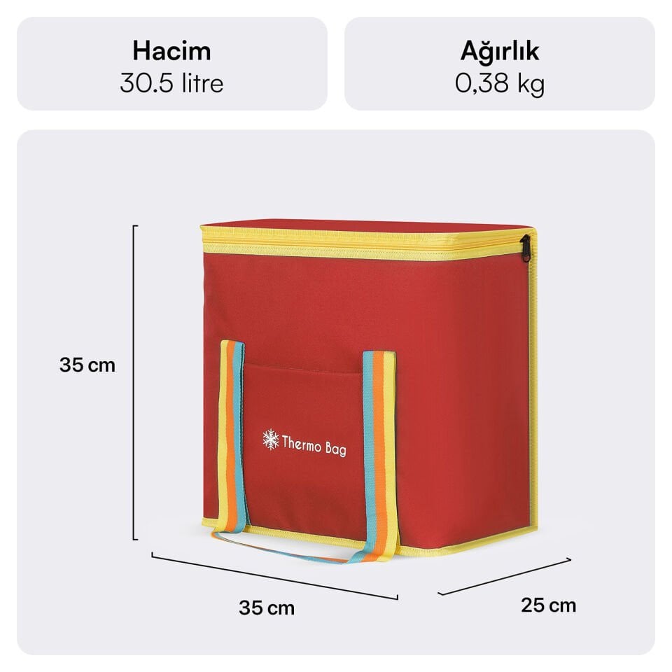 MACK MCB-002 Termos Çanta Kırmızı 30.5 Litre