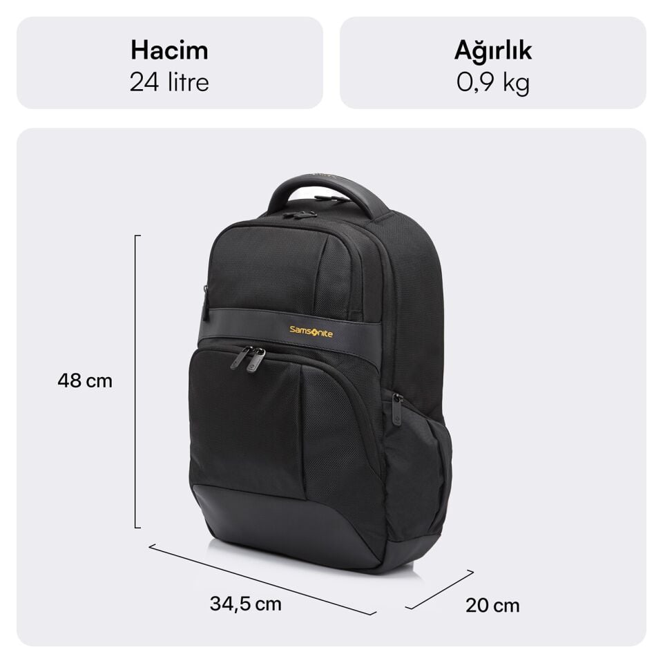 SAMSONITE GI0-09-003 15.6 Ikonn Eco Notebook Sırt Çantası Siyah