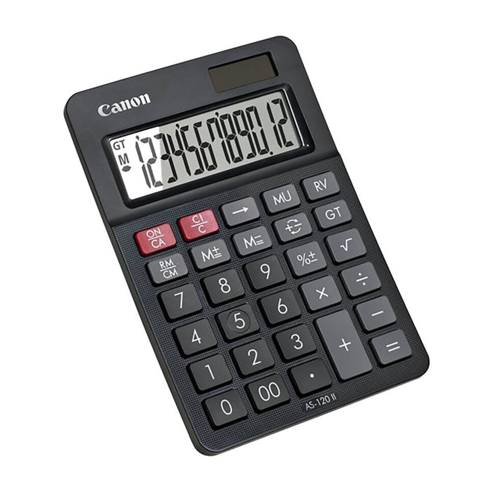 CANON AS-120 ll 12 Hane Masa Üstü Hesap Makinesi Siyah
