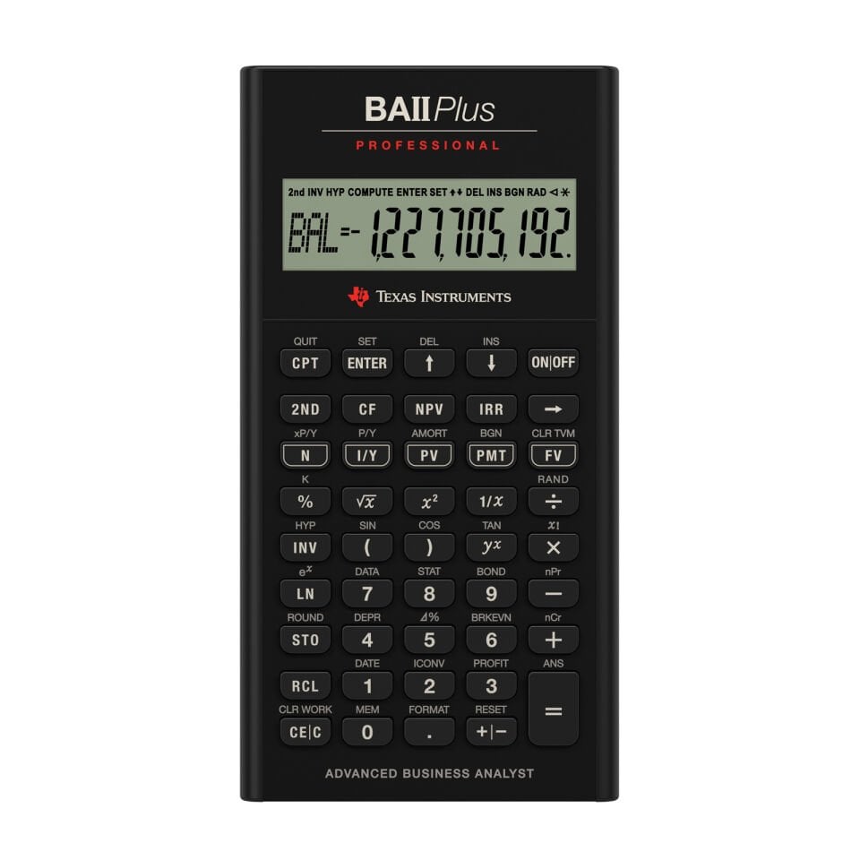 TEXAS INS. BA II Plus Professional Finansal Hesap Makinesi Siyah