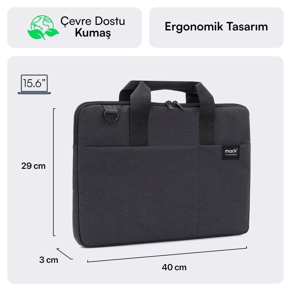 MACK MCC-703 15.6 City Fit Eco Notebook Çantası Siyah