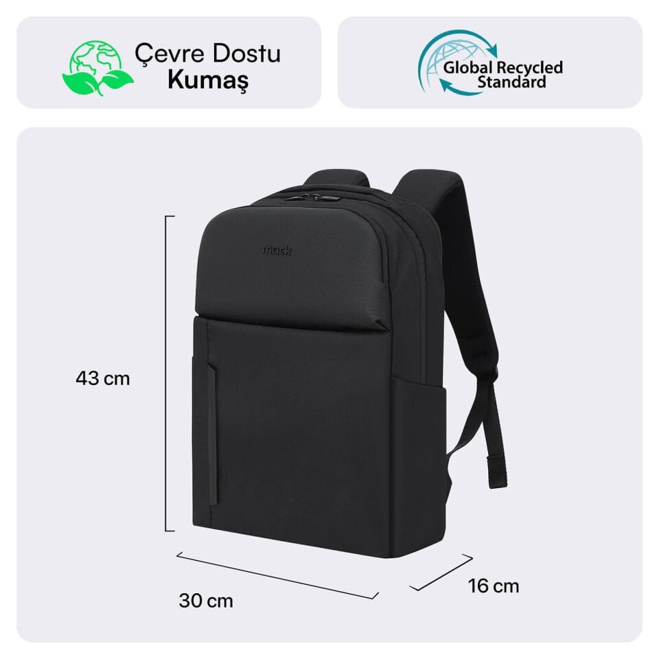 MACK MCE-1722 16 CODE Eco Notebook Sırt Çantası Siyah