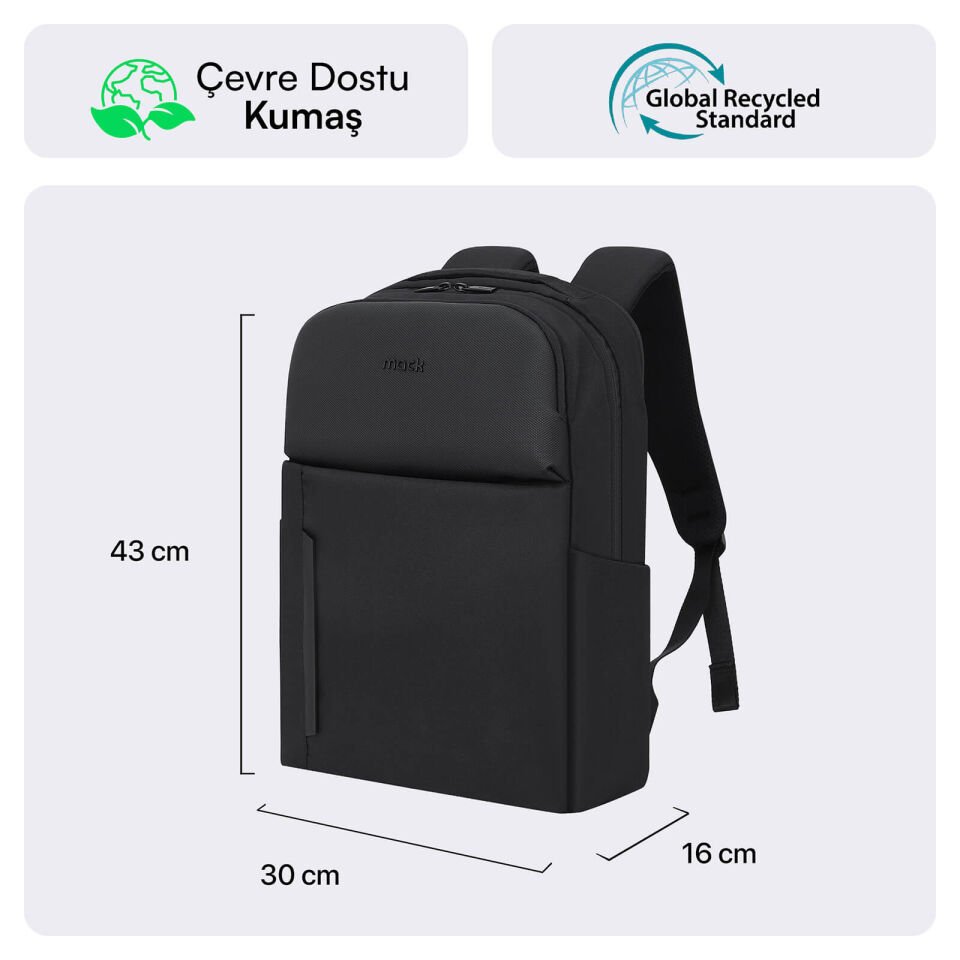 MACK MCE-1722 16 CODE Eco Notebook Sırt Çantası Siyah